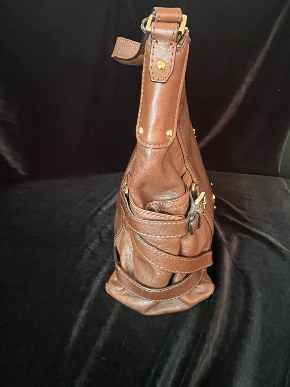 Michael Kors Gansevoort Chocolate Brown Leather Shoulder Bag - Picture 5 of 11